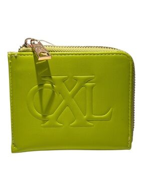 Christian Lacroix Viere Python Smooth Zip Around Wallet Lime Green NWT